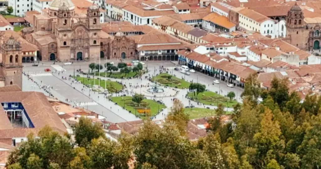 Cusco Center view from above plaza de armas