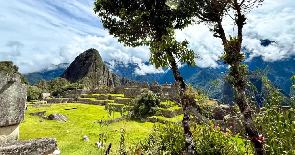 views of Machu Picchu ruins from inside the sanctuary
