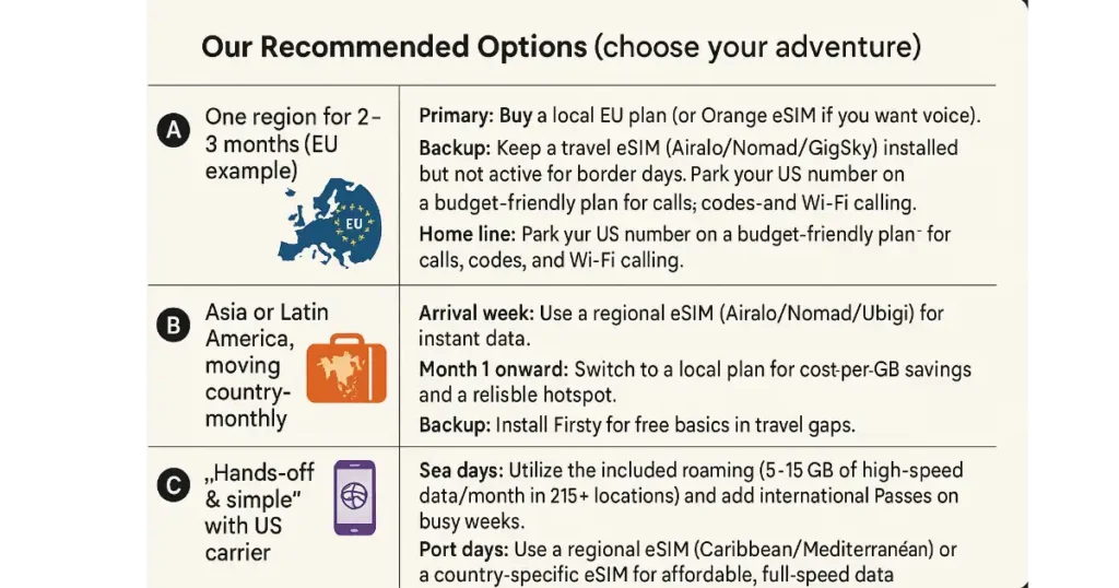 Our recommended options choose your adventure
