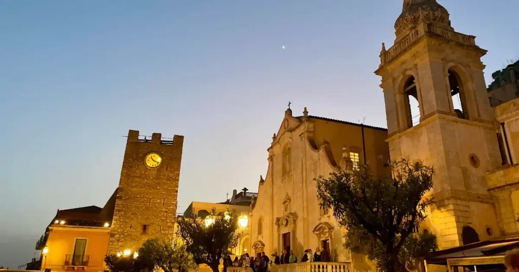 Taormina at twilight a beautiful time of night