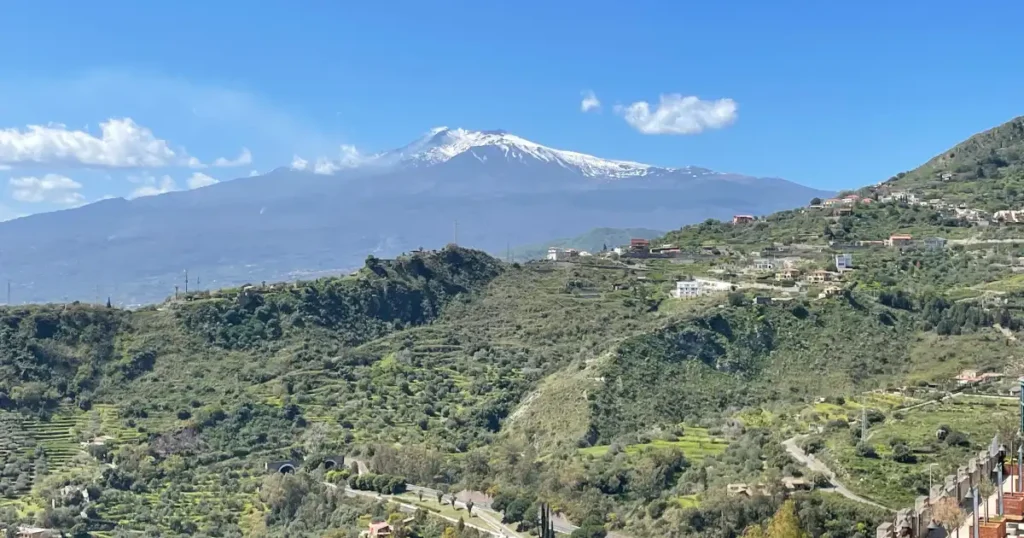 View of Mt Etna from Taormina